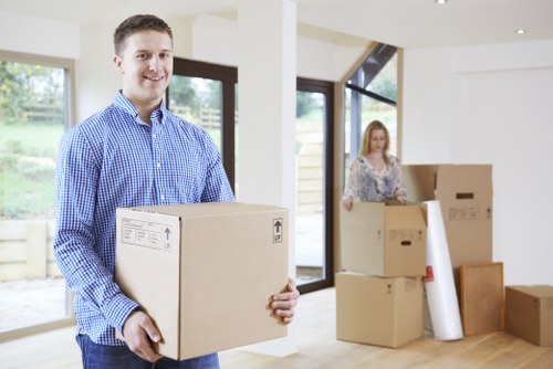 Movers maintaining a clean and safe moving workspace