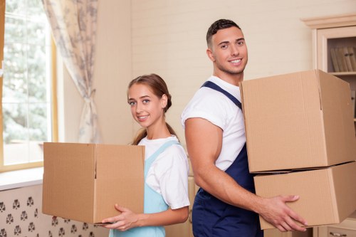 Packed truck prepared for a residential or office move
