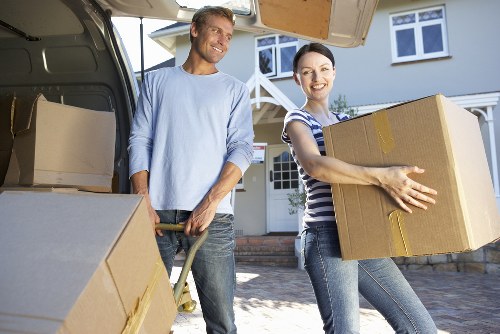 Local truck loaded for a house or flat move in Acton